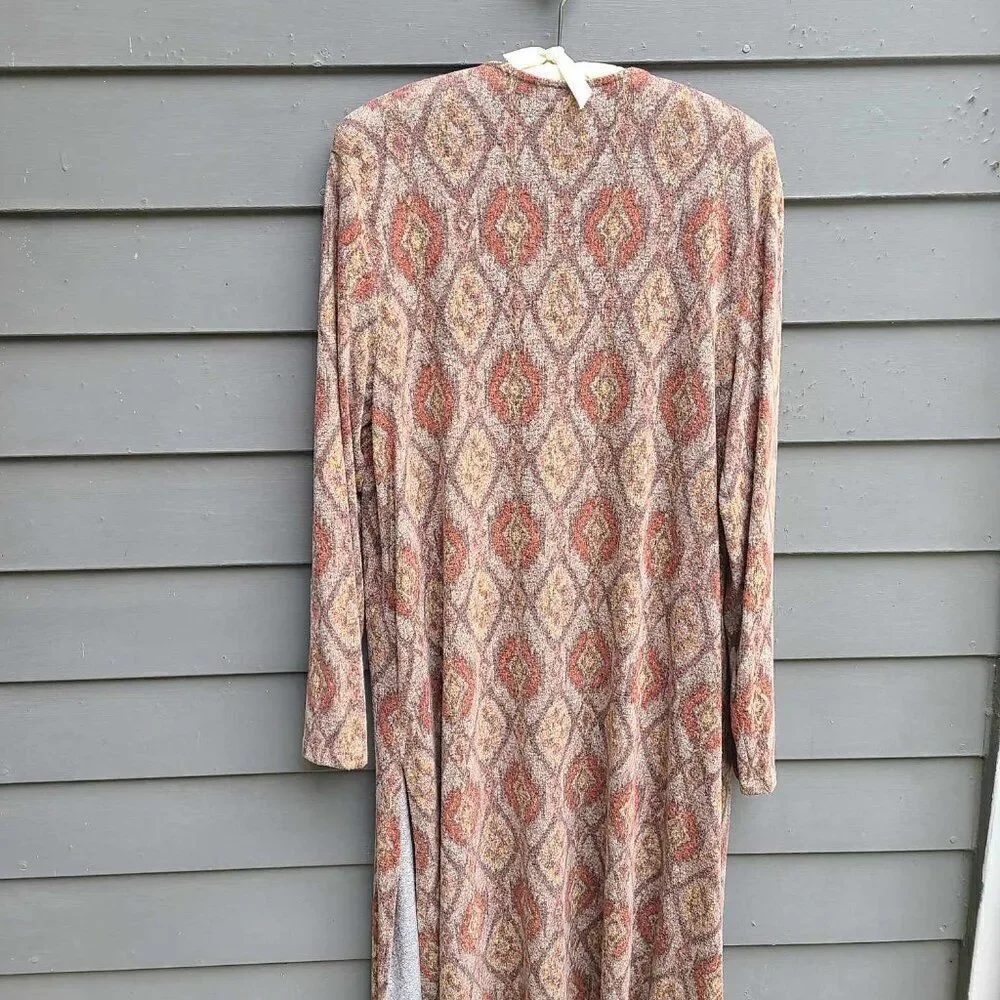 Maurices Brown Rust Tan Open Front Midi Sweater size XL BOHO
